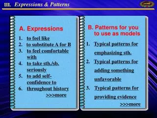 III. Expressions &amp; Patterns