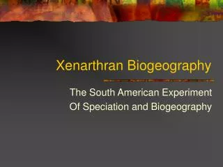 Xenarthran Biogeography