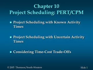 chapter 10 project scheduling pert cpm