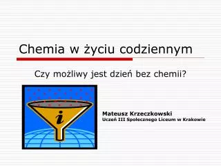 chemia w yciu codziennym