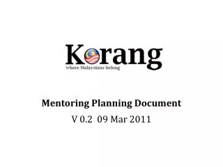 Mentoring Planning Document V 0.2 09 Mar 2011