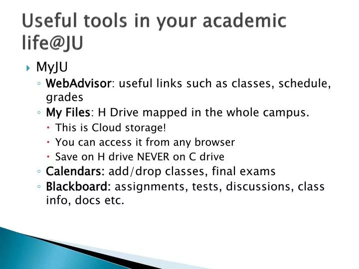 useful tools in your academic life@ju