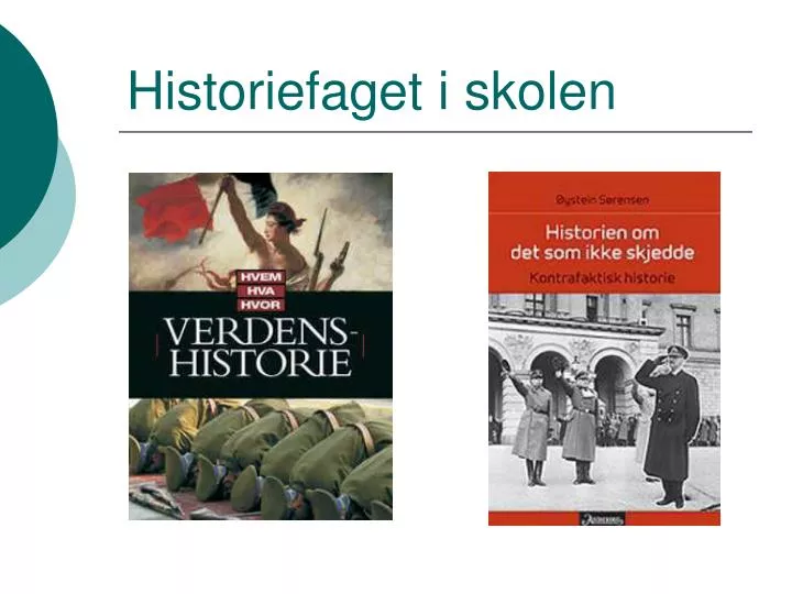 historiefaget i skolen