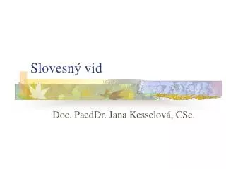 slovesn vid