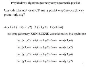 przyk adowy algorytm geometryczny geometria p aska