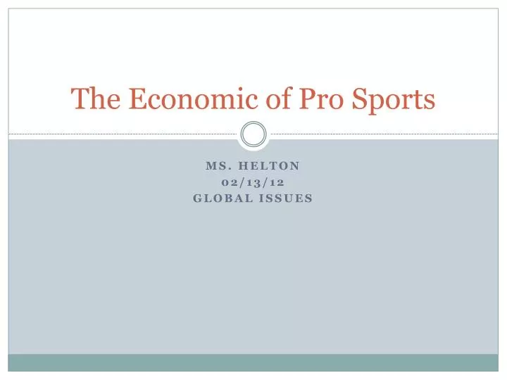 the economic of pro sports