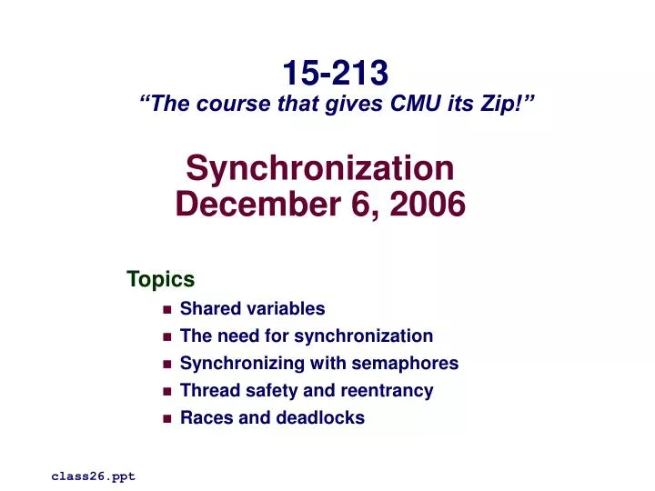 synchronization december 6 2006