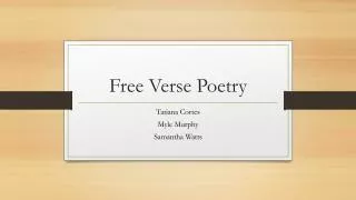 Free Verse Poetry