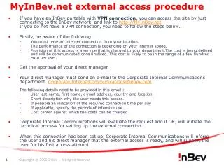 MyInBev external access procedure