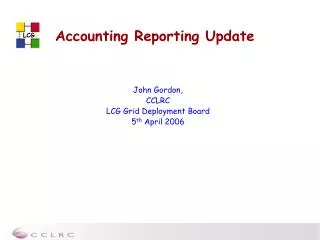 Accounting Reporting Update