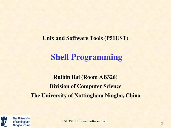 unix and software tools p51ust shell programming