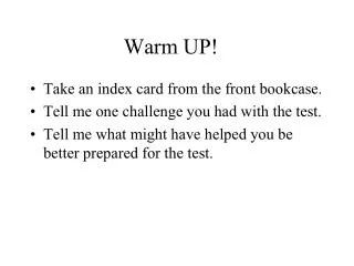 Warm UP!