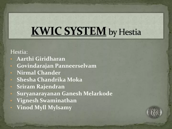 kwic system by hestia