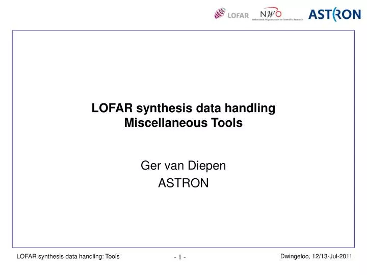 lofar synthesis data handling miscellaneous tools