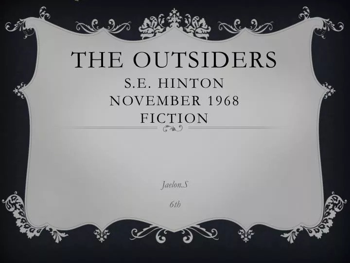 the outsiders s e hinton november 1968 fiction