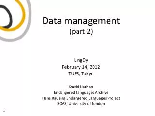 Data management (part 2)