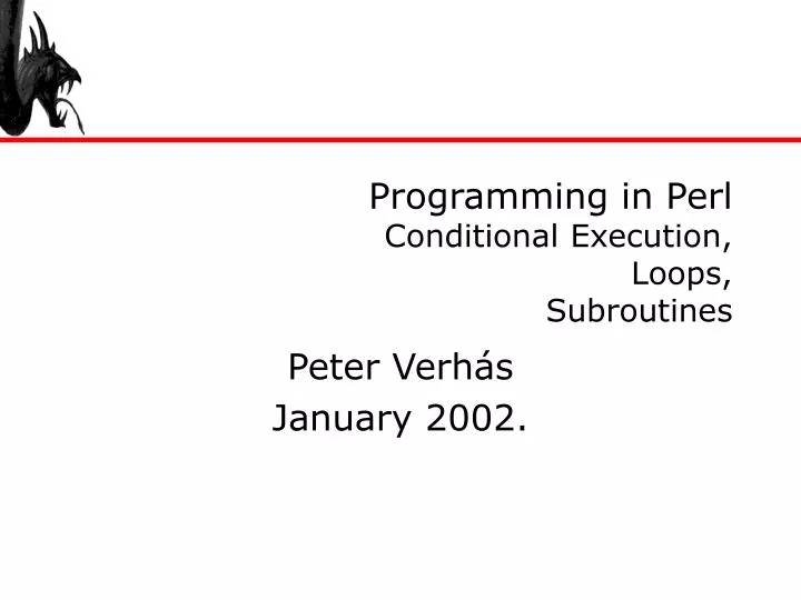 programming in perl conditional execution l oops subroutines