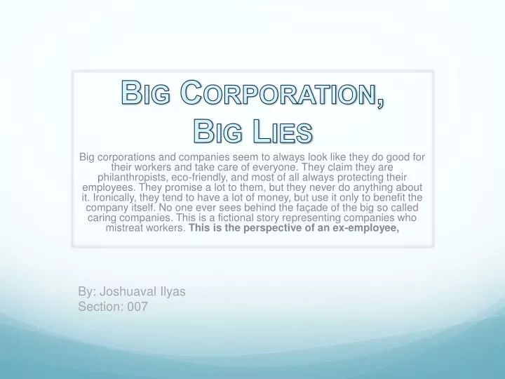 big corporation big lies
