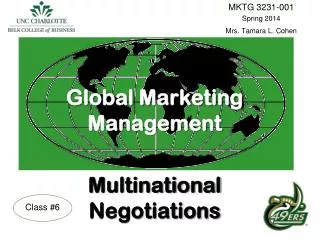 Global Marketing Management Multinational Negotiations
