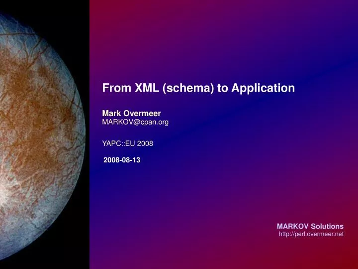 from xml schema to application