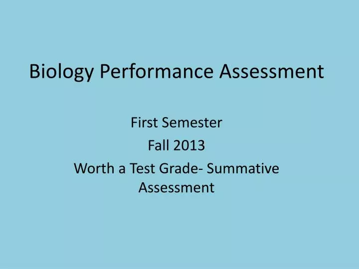 biology performance assessment