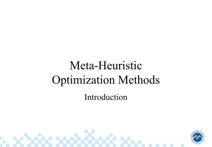 meta heuristic optimization methods