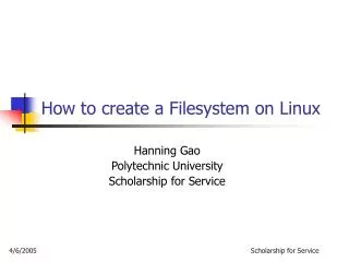 How to create a Filesystem on Linux