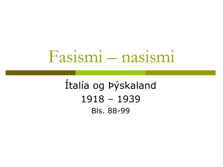 fasismi nasismi