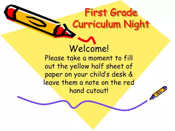first grade curriculum night