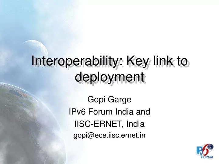 interoperability key link to deployment