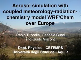 Aerosol simulation with coupled meteorology-radiation-chemistry model WRF/Chem over Europe