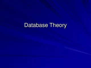 Database Theory