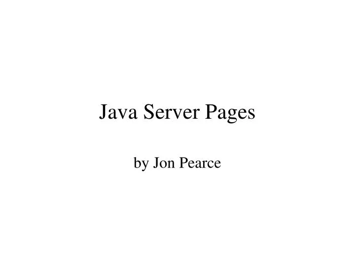 java server pages