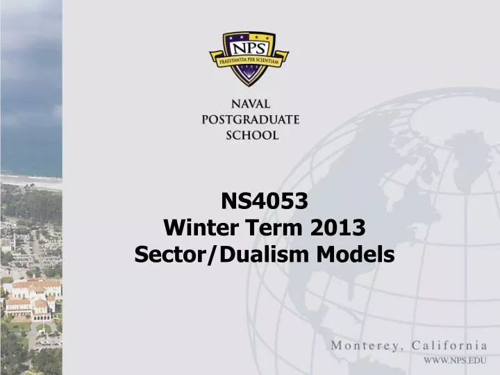 ns4053 winter term 2013 sector dualism models