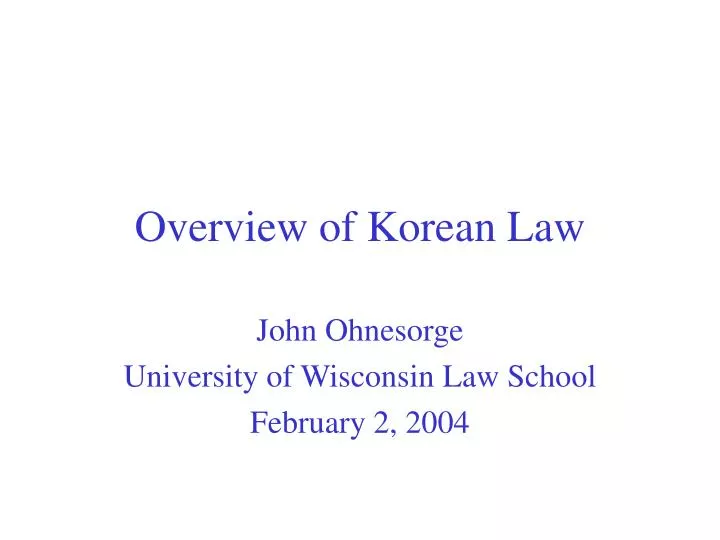 overview of korean law