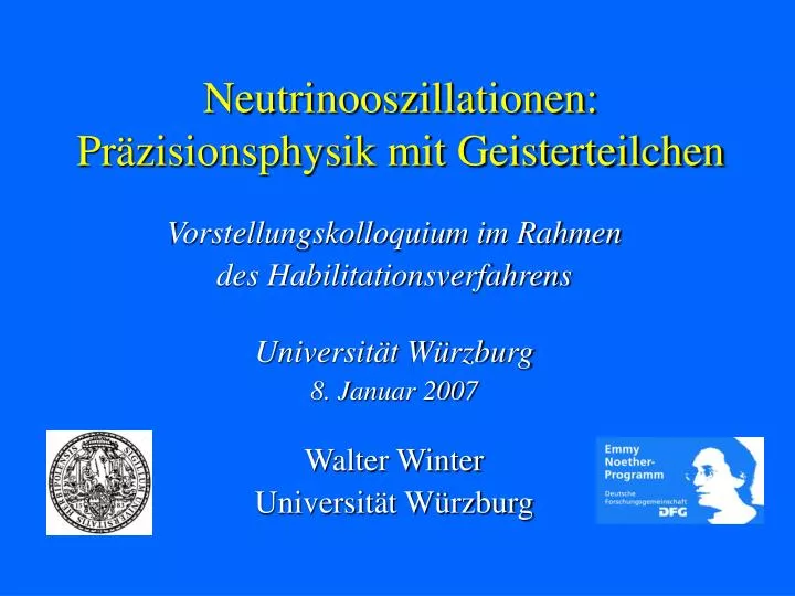 neutrinooszillationen pr zisionsphysik mit geisterteilchen