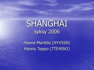 shanghai syksy 2006