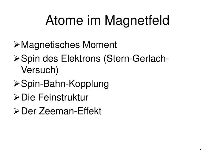 atome im magnetfeld