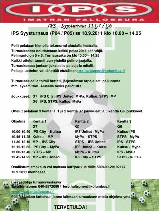 ips syysturnaus 11 g7 g6