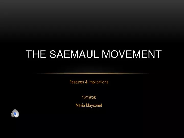 the saemaul movement
