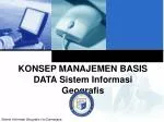 KONSEP MANAJEMEN BASIS DATA Sistem Informasi Geografis - slide 1