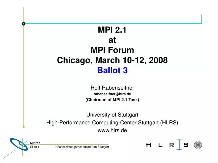 mpi 2 1 at mpi forum chicago march 10 12 2008 ballot 3