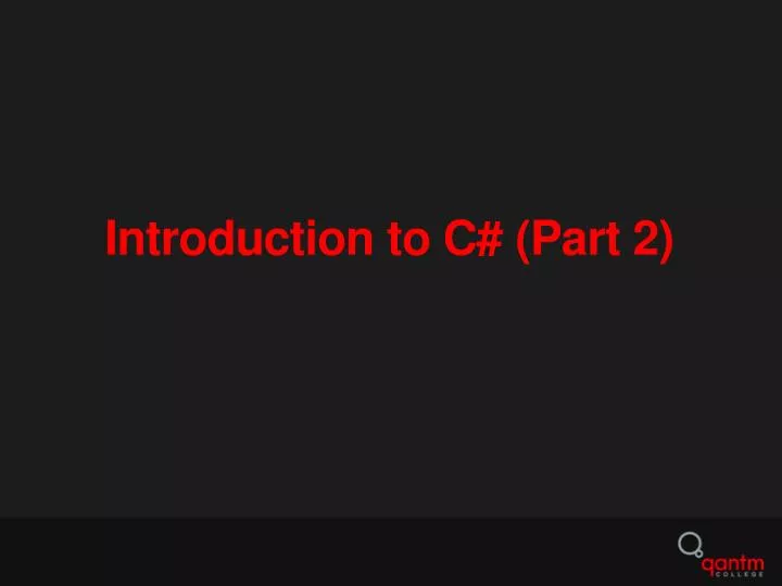 introduction to c part 2