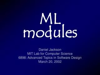 ML modules