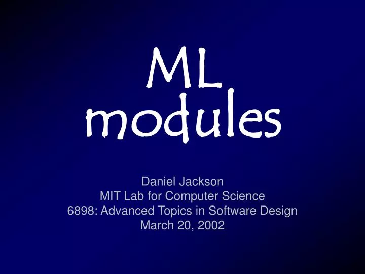 daniel jackson mit lab for computer science 6898 advanced topics in software design march 20 2002