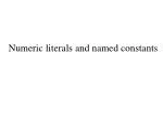 Numeric literals and named constants - slide 1