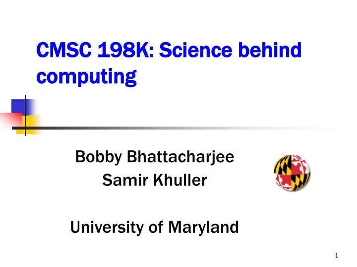 cmsc 198k science behind computing