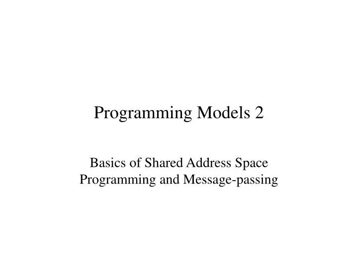 programming models 2