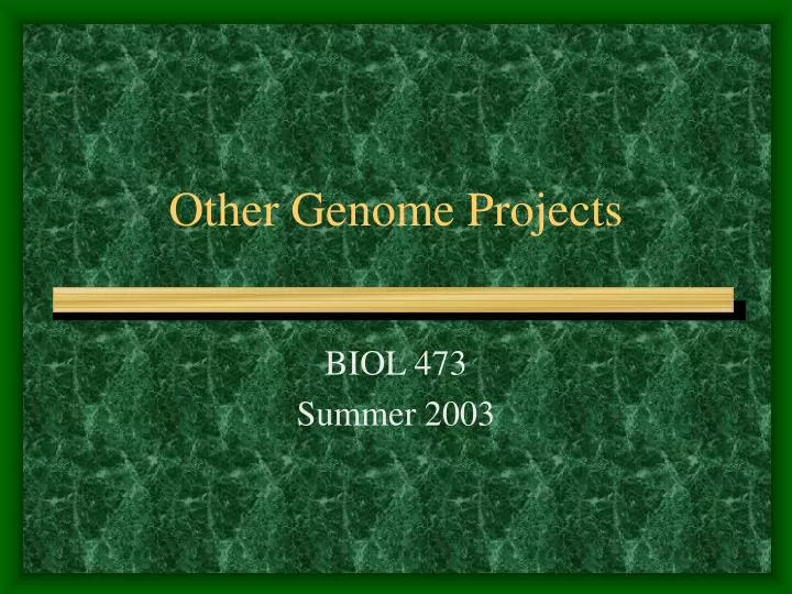 other genome projects