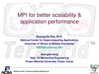 MPI for better scalability &amp; application performance